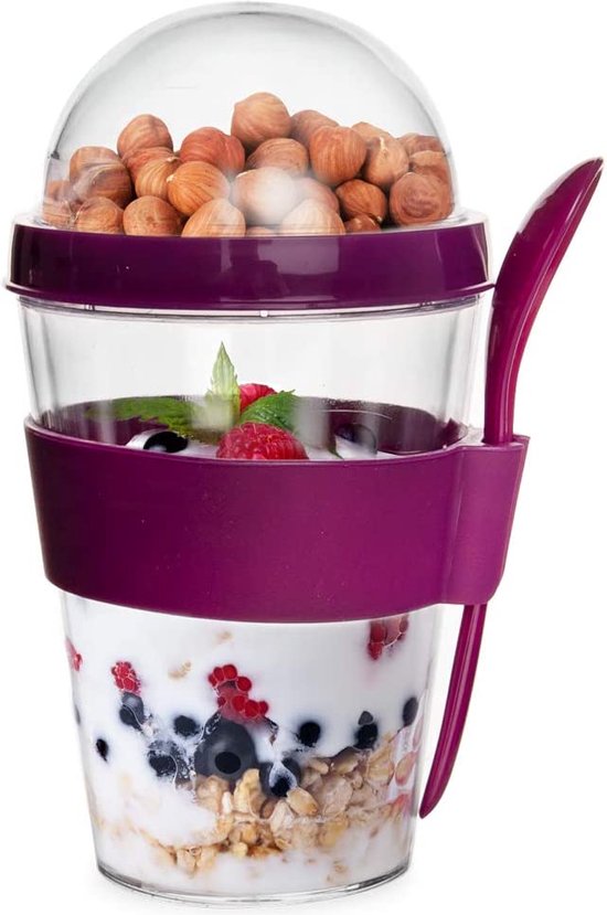 Yoghurtbeker Met Deksel En Lepel