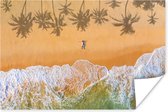 Poster Homme couché sur la plage papier 180x120 cm - Tirage photo sur Poster (décoration murale salon / chambre) / Poster Paysages / Mer et plage XXL / Groot format!