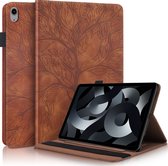Mobigear Tablethoes geschikt voor Apple iPad 10 (2022) Hoes | Mobigear Tree Bookcase + Stylus Houder - Bruin