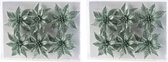 18x Kerstboomversiering mintgroene glitter bloemen op clip - kerstboom decoratie - mintgroen kerstversieringen