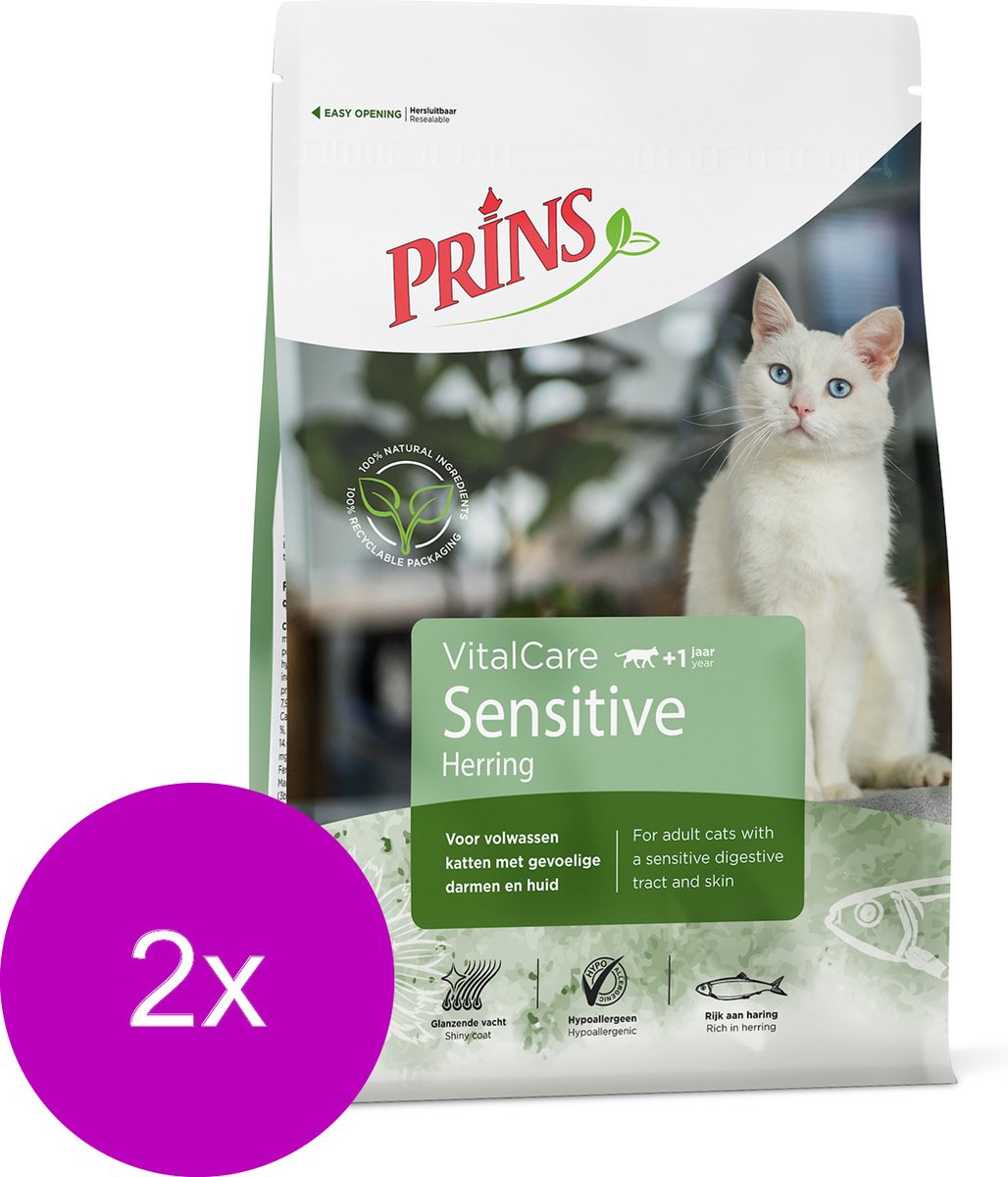Prins Prins Vitalcare Cat Hypo Allergeen Vis - Kattenvoer - 2 x 1.5 kg