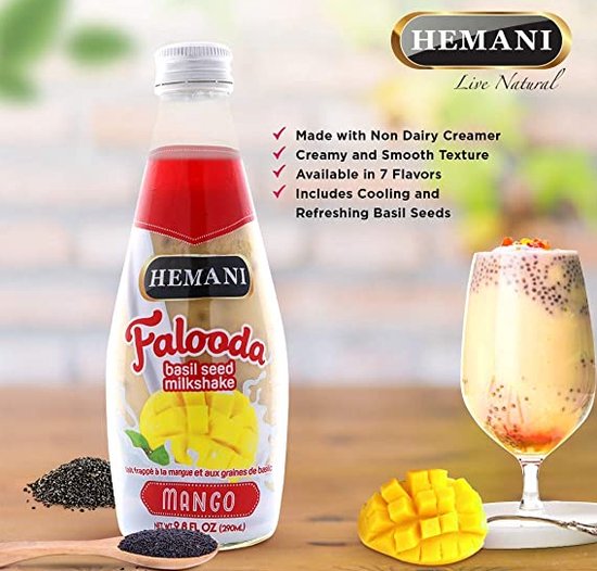 GoodUse Export Hemani Falooda Mango Basil Seed Milkshake 290 ml 4xPack