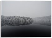 WallClassics - Dibond - Winter Meer - 40x30 cm Foto op Aluminium (Wanddecoratie van metaal)