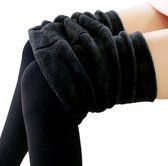 Fleece Thermo legging | Kleur zwart | One size 44-48