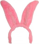 KIMU Haarband Konijn Roze - Diadeem Konijnenoren Oren Oortjes Roze Playboy Bunny Festival