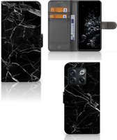 Telefoonhoesje OnePlus 10T Wallet Book Case Vaderdag Cadeau Marmer Zwart