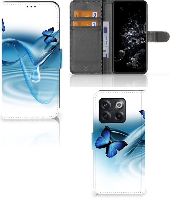 Telefoonhoesje voor OnePlus 11 - Telefoonhoesje met kaartsleuven en magnetische sluiting, standaard, volledige bescherming, schokbestendig, PU-lederen flip case, portemonnee, blauw