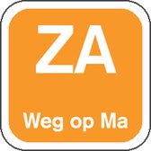 Label - ZA weg op - papier - afwasbaar - 19x19mm - oranje - rol à 1000 stuks
