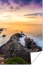 Poster Coucher de Soleil - Horizon - Water - Paysage - Blauw - 60x90 cm