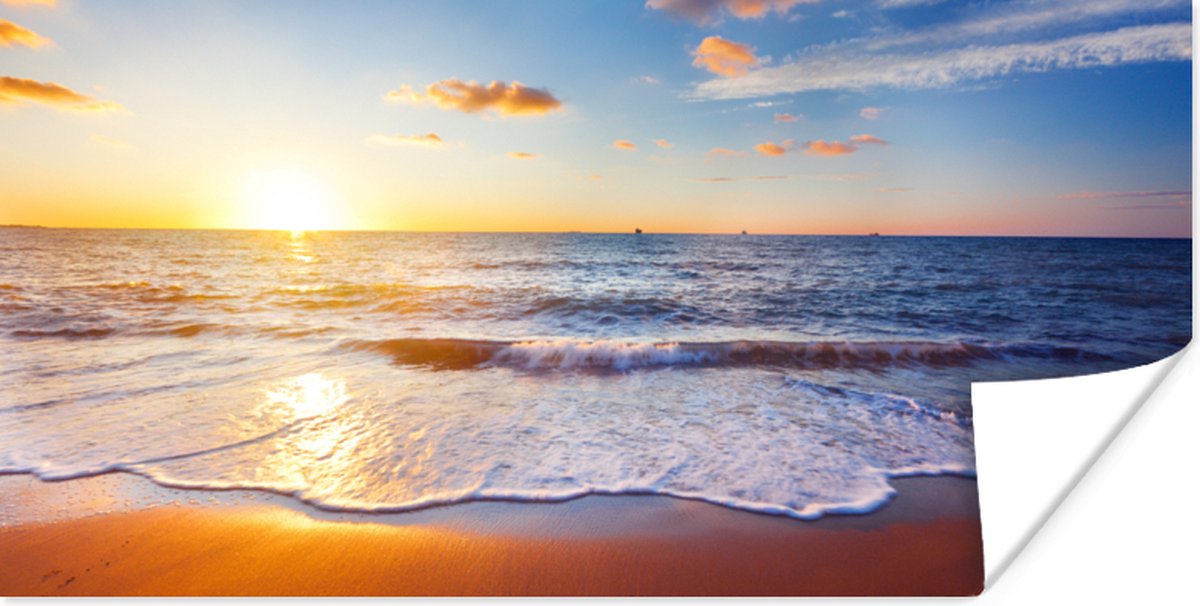 Poster Strand - Zee - Zon - Horizon - 150x75 cm