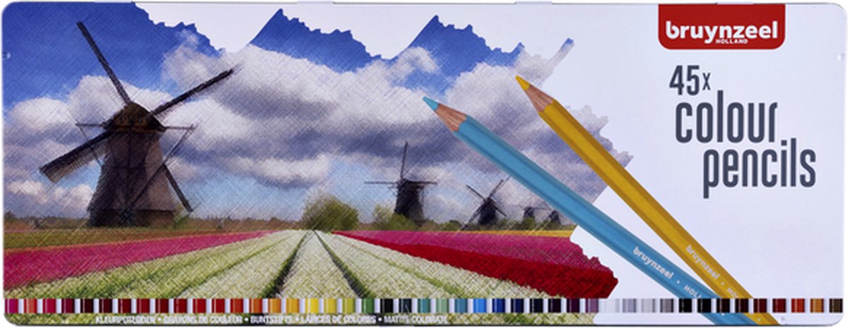 Kleurpotloden Bruynzeel Holland blik à 45 stuks assorti | 4 stuks