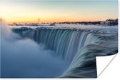 Poster Zonsondergang bij de Niagarawatervallen in Noord-Amerika - 90x60 cm