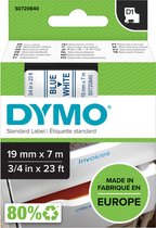 Laminated Tape for Labelling Machines Dymo D1 45804 LabelManager™ Blue White 19 mm (5 Units)