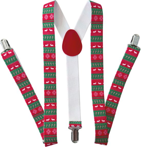 3BMT - Bretelles de Noël - 3 clips - renne - vert rouge | bol.com