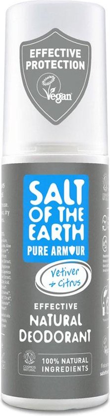 Salt of the Earth Natuurlijke Deodorant Pure Armour For Men Spray 100 ml |  bol.com