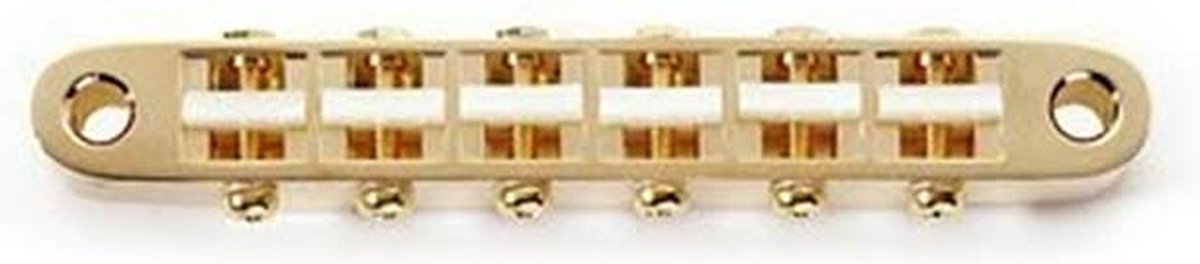 Gitaarbrug Gotoh tune-o-matic plastic zadels Allparts GB2542002 goud