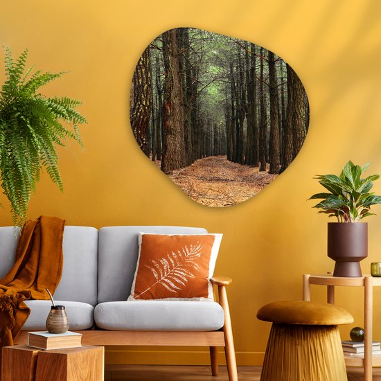 Décoration murale bio - Décoration murale en plastique - Tableau bio - Automne - Décoration rurale - Forêt - 90x90 cm - Forme miroir bio sur plastique