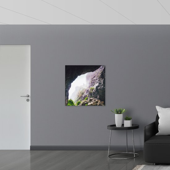 WallClassics - Drapeau - Brouillard sur la Berg - 80x80 cm Photo sur Drapeau Polyester