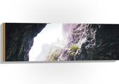 WallClassics - Hout - Mist op de Berg - 90x30 cm - 12 mm dik - Foto op Hout (Met Ophangsysteem)