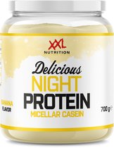 XXL Nutrition - Delicious Night Protein - 100% Micellar Caseïne Eiwit - Eiwitpoeder Proteïne Shake - Eiwitgehalte 79% - Banaan - 700 Gram