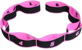 DW4Trading Yoga Stretchband Zwart Roze - Weerstandsband - Pilates - 90x4 cm