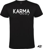 Klere-Zooi - Karma Lost Het Wel Op - Zwart Heren T-Shirt - 4XL