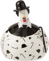 J-Line figuur Kip Chaplin - keramiek - wit/zwart - large - 2 stuks