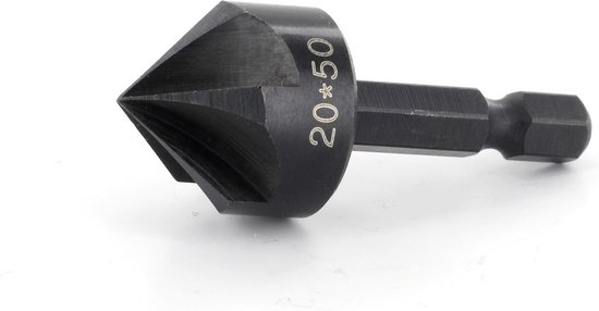 Zwarte verzinkboor met de markering 20*50.