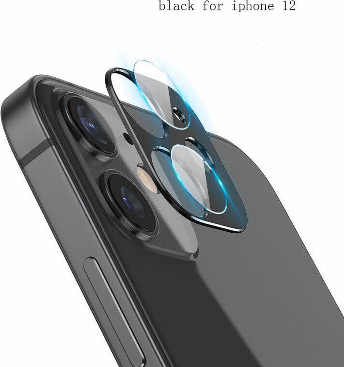 Camera Lens Glass Protector Geschikt voor: Apple iPhone 12 Mini - Zwart