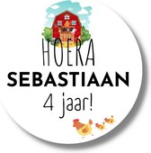 20 x Naamstickers Verjaardag Boerderij Traktatie Stickers | Leeftijd | Gepersonaliseerd | Etiketten