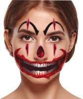 Fiestas Guirca - Halloween Clown Face Tattoo - 30 x 14 cm - Halloween - Halloween accessoires - Halloween verkleden