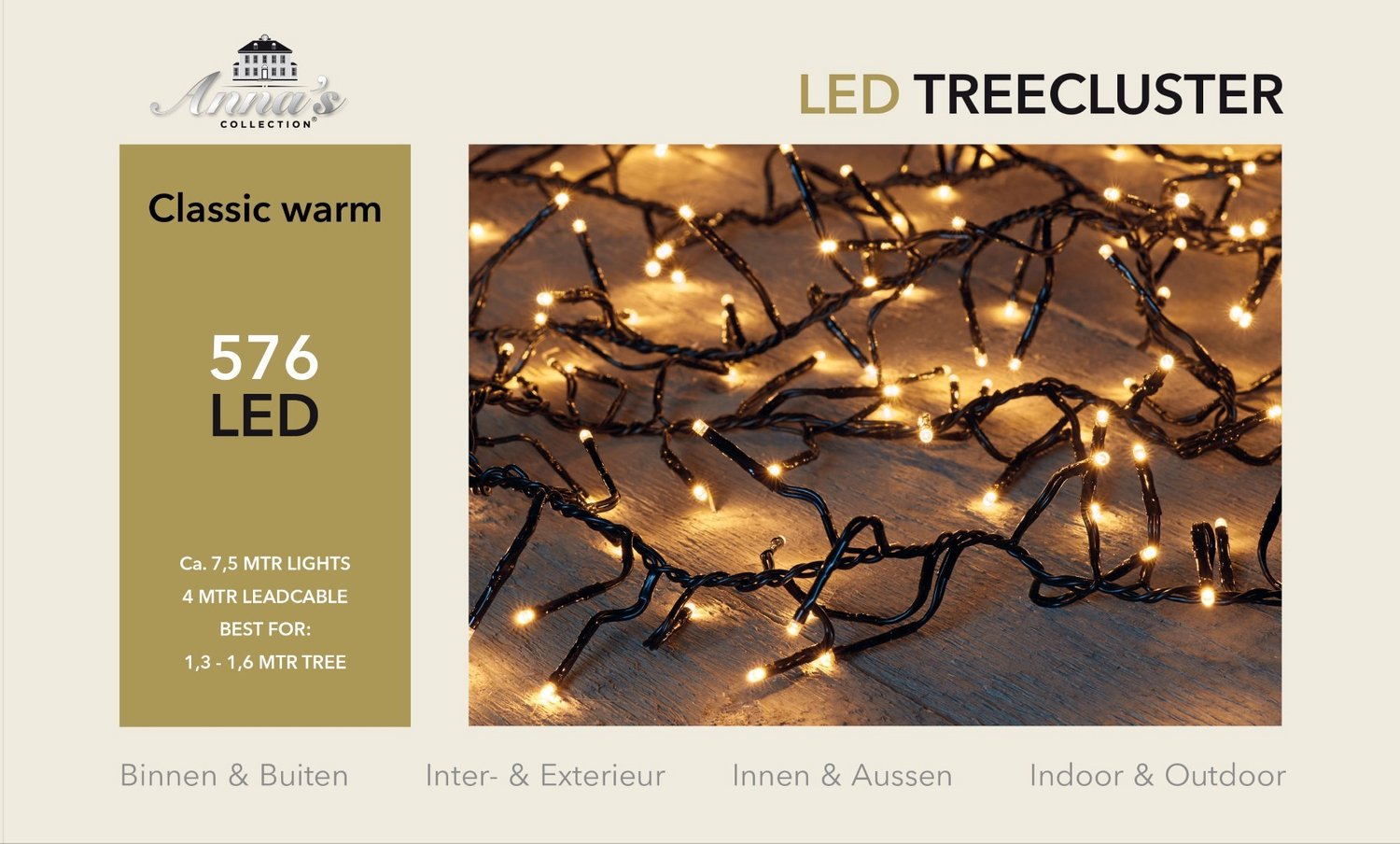1,3-1,6m treecluster 7,5m/576led classic warm Anna's collection