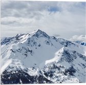 WallClassics - Drapeau - Neige sur les hautes Montagnes - Photo 50x50 cm sur drapeau en polyester