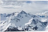 WallClassics - Drapeau - Neige sur Hautes Montagnes - 60x40 cm Photo sur Drapeau Polyester