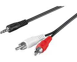 Goobay 3,5mm Jack - Tulp stereo audio kabel - zwart - 2,5 meter