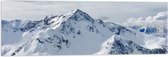 WallClassics - Drapeau - Neige sur Hautes Montagnes - 90x30 cm Photo sur Drapeau Polyester