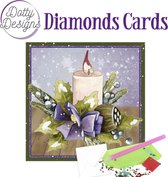 Dotty Designs Diamond Cards - Candle with Purple Bow