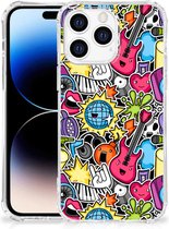Telefoonhoesje Valbescherming Apple iPhone 14 Pro Max Telefoonhoesje  met doorzichtige rand Punk Rock