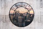 Fotobehangkoning - Behang - Vliesbehang - Fotobehang New York vanuit het Raam 3D - 400 x 270 cm