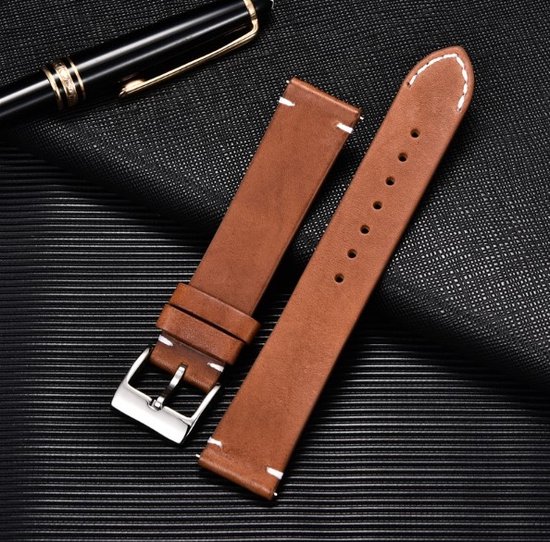 Bracelet de montre en cuir - Bracelet de montre - Bracelet - Universel - 20MM - Marron clair