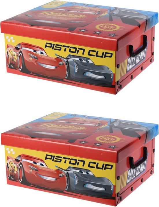 Aubergine Pastoor Appal Set van 4x stuks rode opbergbox/opbergdoos thema Disney Cars 37 x 31 x 16  cm -... | bol.com