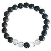 Fako Bijoux® - Bracelet Bouddha - Quatuor Howlite - Pierre de Lave