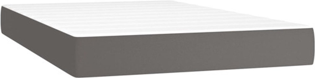 vidaXL - Pocketveringmatras - medium - 120x200x20 - cm - kunstleer - grijs