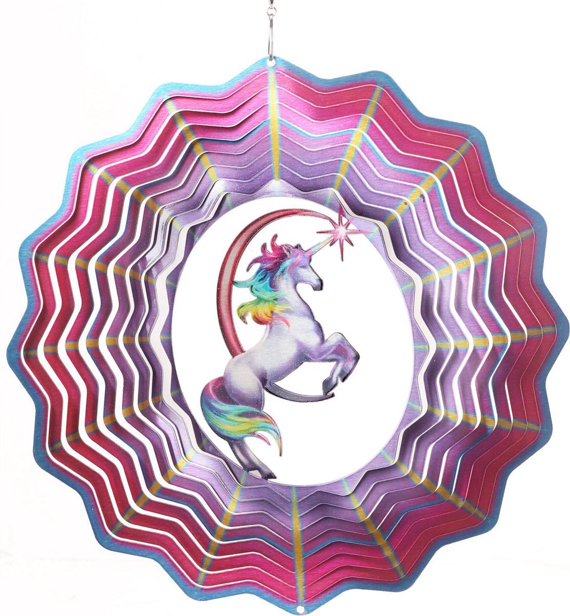 Windspinner, Spin Art, Eenhoorn/ Unicorn, 12UNI307, Ø 30cm
