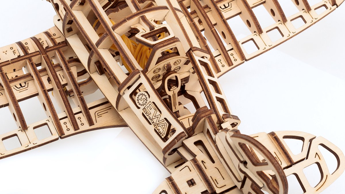 Eco Wood Art Modelbouwpakket Vliegtuig - 3D Puzzel - Miniatuur Bouwpakket Volwassenen - DIY - Knutselen - Hout — afbeelding 3