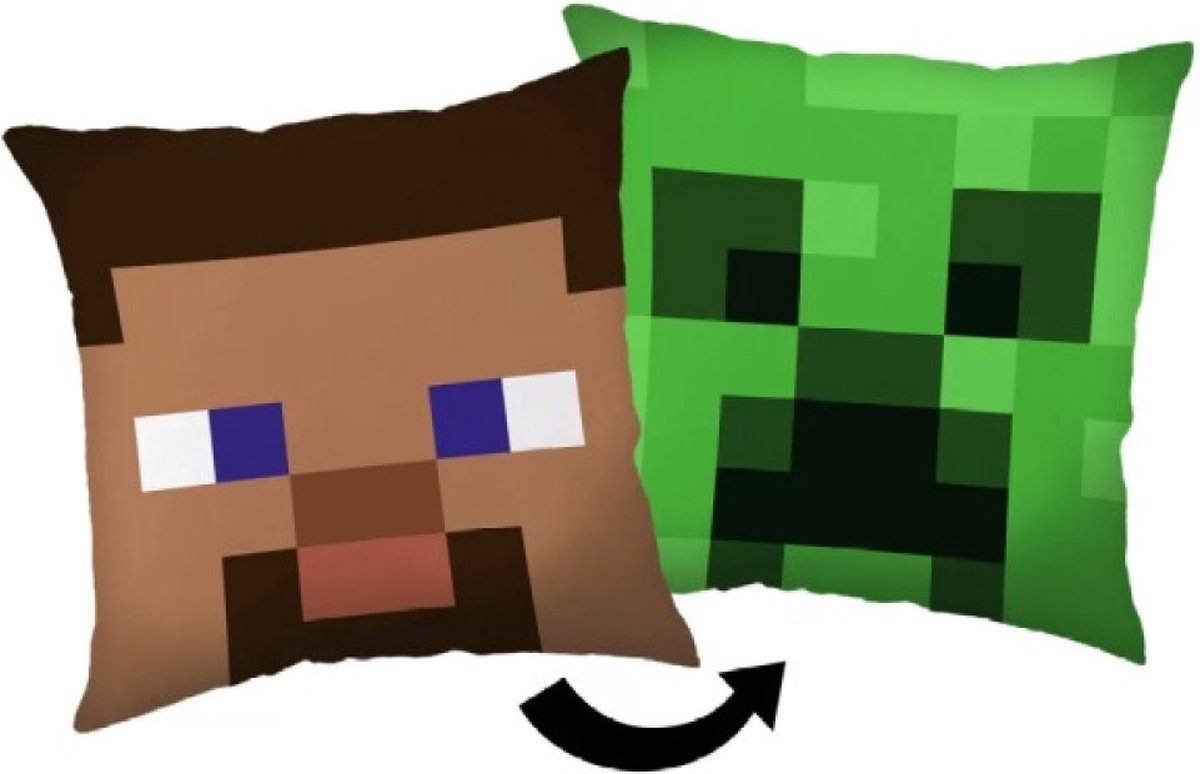 Minecraft Steve Creeper sierkussen 40X40 cm