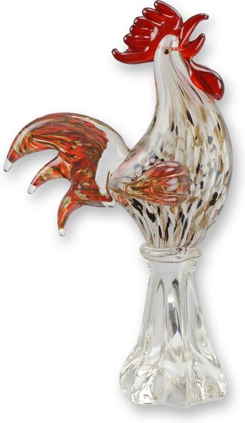 A MURANO STYLE GLASS haan OF A ROOSTER Netto gewicht: 2.9 Hoogte: 36,5 Breedte: 11,5 Lengte: 21,4