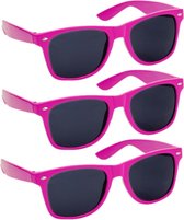 Hippe party - zonnebrillen - fuchsia roze - carnaval/verkleed - 10 stuks