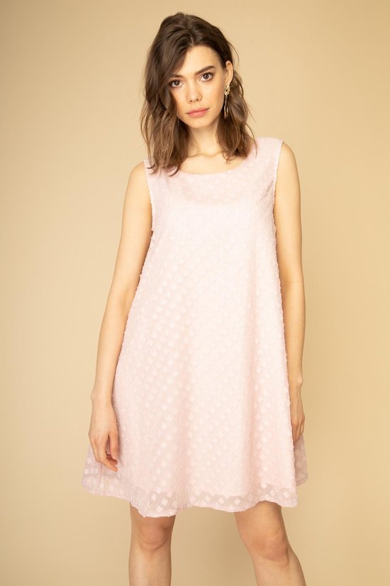 Korte roze jurk met print
