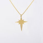 MeYuKu - Bijoux- Collier en or 14 carats avec pendentif étoile du Nord
